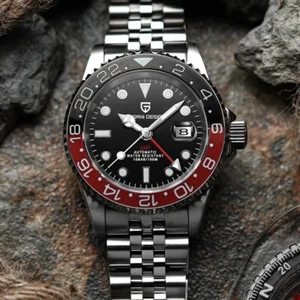 Pagani Design Luxury GMT Stainless Steel New Watch Sapphire Glass Mechanical UK - Picture 1 of 21