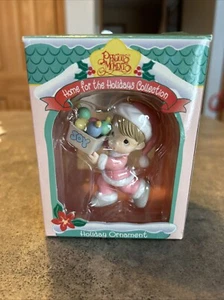 Vintage Precious Moments Ornament Girl w Box of Joy Holiday Winter Wonderland - Picture 1 of 6