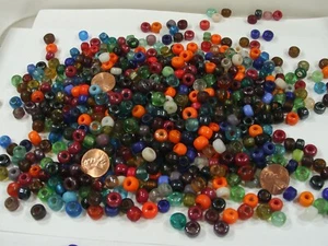 2 Pounds Assorted Color 6mm x 9mm Glass Pony Beads India Bulk Lot Sale (NBW-9) - Picture 1 of 15