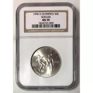 1996 S Olympics Soccer Half Dollar NGC MS70 ***Rev. Tye's Stache*** #200489 - Picture 1 of 4