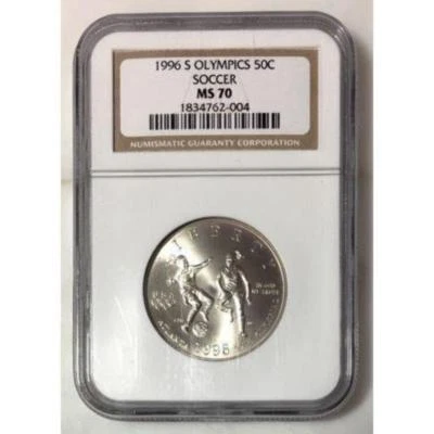 1996 S Olympics Soccer Half Dollar NGC MS70  ***Rev. Tye's Stache*** #200489 - Image 1 of 4