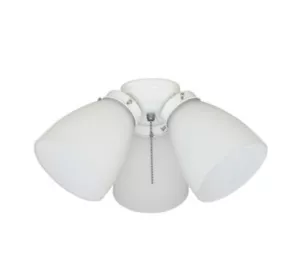 H B 3-flammige weiße Deckenventilatorschirme LED-Lichtset - Bild 1 von 1