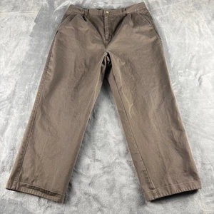 Tommy Hilfiger Mens Pants Brown Pleated Relaxed Fit Chino Casual Trousers 38x32 - Picture 1 of 11