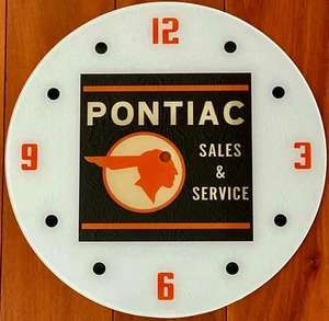 14-3/8" Pontiac Sales Round Replacement Clock Face for Pam Clock FREE SHIP - Picture 1 of 1