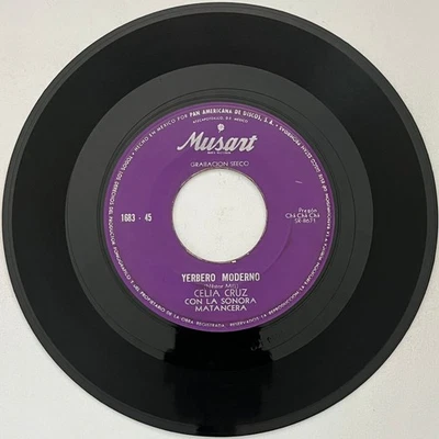 CELIA CRUZ & SONORA MATANCERA - YERBERO MODERNO / MI SONCITO - MEXICAN 7" SINGLE - Image 1 of 2