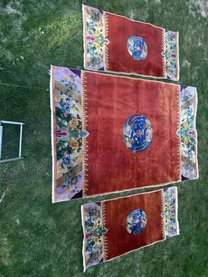 Fine Art Deco, three piece set, China, Ca. 1930,  hand woven  Foto 1 de 4