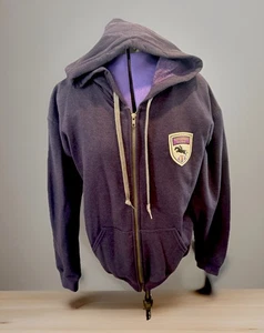 Horse Equestrian Purple Hooded Zip Hoodie sweatshirt Women Med Frequent Flyer - Picture 1 of 13
