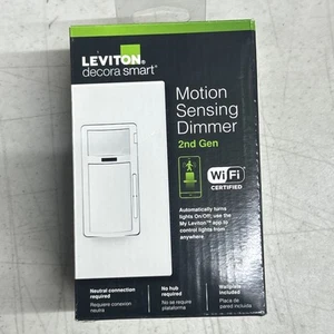 Leviton Decora Smart Motion Sensing Dimmer Switch 2nd Gen Wi-Fi R02-D2MSD-1RW - Picture 1 of 1