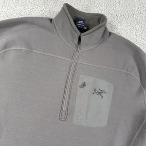 Arc'teryx Rho AR Fleece Mens XL Gray Polartec Half Zip Outdoor Hiking Layer Logo - Picture 1 of 15