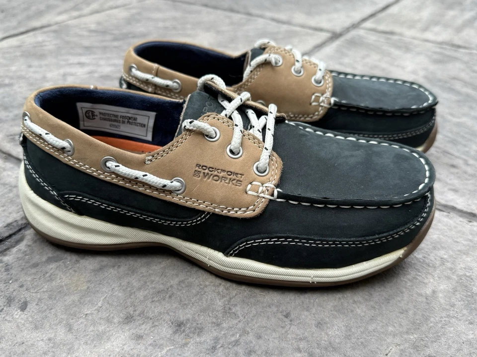 Zapatos Rockport Works para mujer club de vela barco azul sin usar, puntera de cuero con cordones 6,5 M Foto 1 de 4