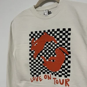 Harry Styles White Love On Tour Graphic Bunny Sweatshirt Size Small - Picture 1 of 6