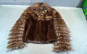 Women's Georgios Luxury Furs Brown Naturaly Fur Coat Size M - Picture 1 of 7