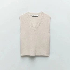 Zara Cream Cotton Knit Sweater Vest Small - Picture 1 of 9
