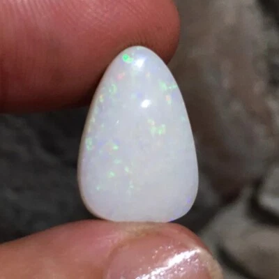 6.6ct 19x13x4mm Solid White Australian Opal Cabochon Loose Gemstone - Image 1 of 4