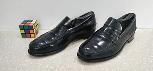 BARKER England CARUSO Men's Black Leather Penny Loafers shoes 10 1/2 - Picture 1 of 12