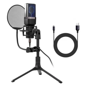 Kit de micrófono de computadora USB sonido transparente estudio condensador micrófono para radiodifusión - Imagen 1 de 12