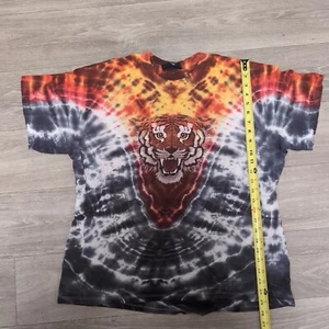 Camiseta De Colección Symmetria Tie Dye Tigre de Bengala Rayas Patrón "V" XL MUY RARA - Imagen 1 de 10