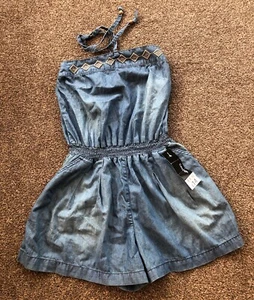 GOEORGE PLAYSUIT SIZE 8 NEW TAGGED DENIM COLOURED SEE PHOTOS - Picture 1 of 6