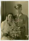 Wwii Wedding Photo Heer Army Unteroffizier W Marksmanship Lanyard Medals & Bride
