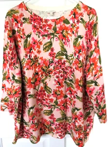 Talbots Pullover Pulli Gr. 2X rosa Blumen Frühling Sommer Karriere Freizeit Kirche - Bild 1 von 9