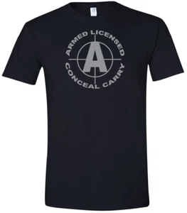 CONCEAL CARRY t-shirt short sleeve grey print - Picture 1 of 1
