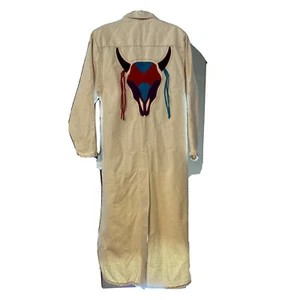 Giacca vintage Pioneer wear camoscio lungo 47"" in pelle cotone taglia 10 - Foto 1 di 10