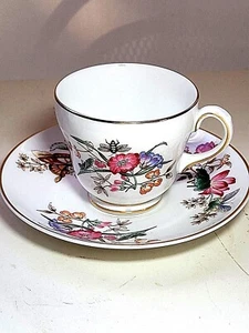 2 Sets- WEDGWOOD Butterfly Floral TEACUP & SAUCER - "SANDON" W.D. 4010 - ENGLAND - Picture 1 of 10