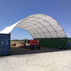 20'x20'x6.6' 11 oz PE Canvas Fabric Building Shipping Container Canopy Shelter - Picture 1 of 9
