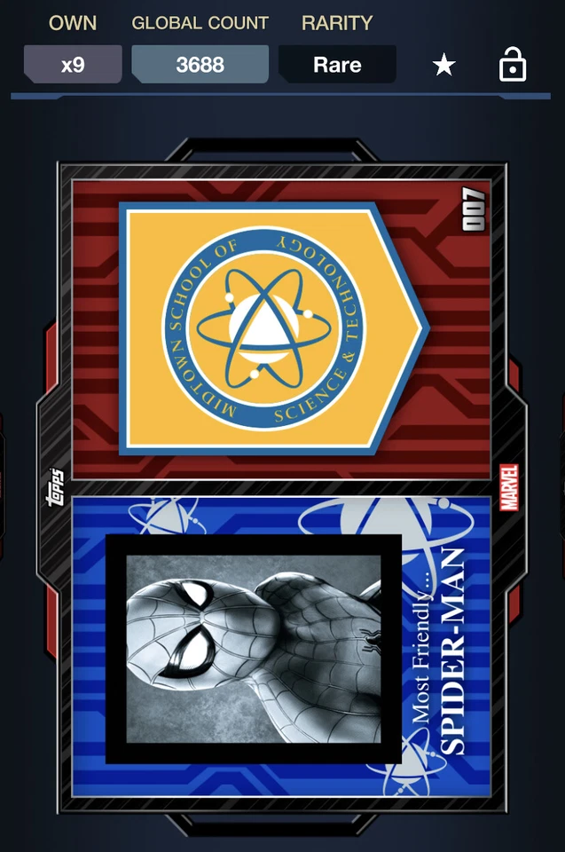 Topps Marvel Collect DIGITAL HOMECOMING BADGE SPIDER-MAN VULTURE 007 - Image 1 of 1