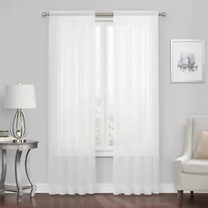 Simply Essential Voile 54-Inch Rod Pocket Sheer Window Curtain Panel in White - Bild 1 von 2