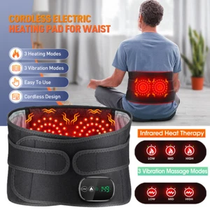 Red Light Therapy Massage Belt Electric Heated with Back Support Waist Vibration - Picture 1 of 19