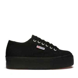 Superga 2750 Cotu Clásico Unisex Negro Lona Entrenadores Zapatos Talla Uk 6.5 - Imagen 1 de 5