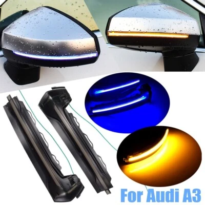 For Audi A3 S3 RS3 8V 12-up Dynamic LED Side Mirror Light Turn Signal Indicator - Image 1 of 4