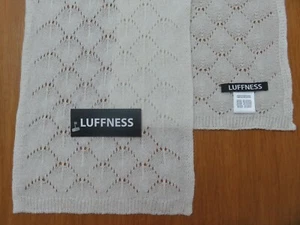 Luffness cashmere silk scarf pointelle lacy cream ivory womens ladies Scotland - Picture 1 of 6