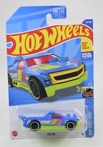 Hot Wheels Ride-Ons Blue/ Green Fig Rig Truck 3/5 2022 1/64 Diecast - Picture 1 of 3
