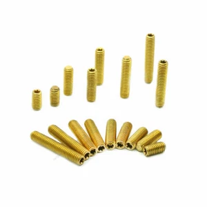 M4 M5 Brass H56 Trox Socket Set Screw Flat Point Grub Setscrews Stud - Picture 1 of 2
