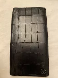 Mulberry Geldbörse Leder schwarz Krokodildruck 18 x 10 cm, 16 Kartenabschnitte - Bild 1 von 10