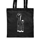 'Cute Giraffe' Classic Black Tote Shopper Bag (ZB00005366)