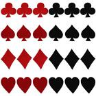 24 Pcs Black Playing Cards Patch Red Embroidered Appliques Heart Patches  DIY