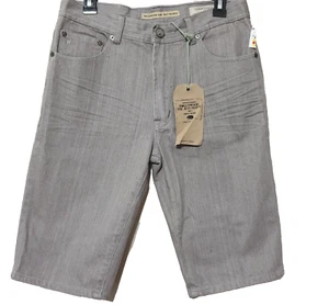 New Bermuda Denim Shorts Cotton Boys Youth Size 18 Gray Skater Pockets Hollywood - Picture 1 of 8