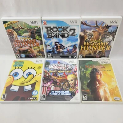 Wii Games Lot of 6 Rockband 2 Prince Caspian Wonder World Truth Or Square - Image 1 of 4