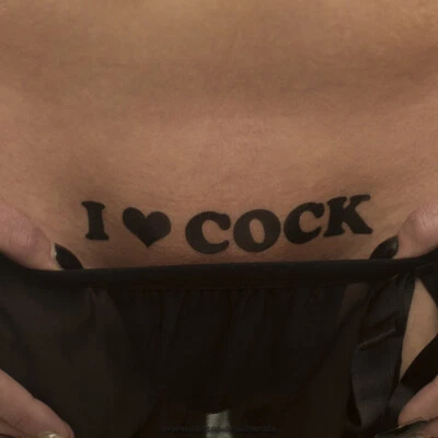 FETISH TATTOO 2 x I ❤ COCK - Tattoo Schriftzug in schwarz - Temporary Fetish Fun Tattoo (2)