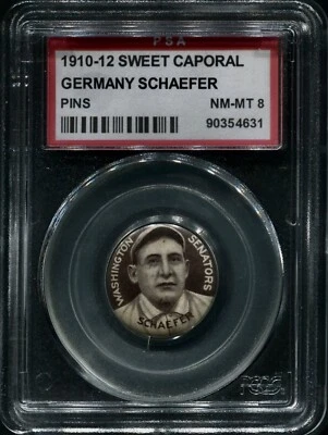 1910-12 Sweet Caporal P2 Pin Germany Schaefer PSA 8 / Only 3 Graded Higher - Image 1 of 2