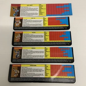 5 fiches cartes blister vintage Transformers Hasbro 1990 G1 Defensor Protectobot - Imagen 1 de 4