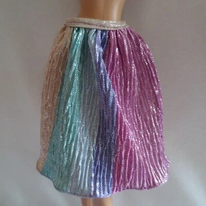 NEW! 2022 Barbie Signature @BarbieStyle Doll Rainbow Shimmer Midi Skirt Clothing - Picture 1 of 5