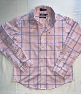 Izod Boys Pink Plaid button-down shirt 10-12 - Picture 1 of 7
