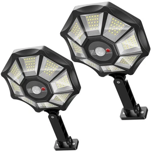 Solar Lights Outdoor Waterproof, 360° Wide Angle Flood Lights Dusk to Dawn, S... - Picture 1 of 8
