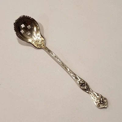 Antigua cuchara Baker Manchester plata esterlina relish oliva diseño floral Foto 1 de 4