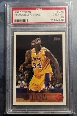 Shaquille O’Neal 1996 Topps PSA 10 Gem Perfeito Estado #220 Shaq - Imagem 1 de 2