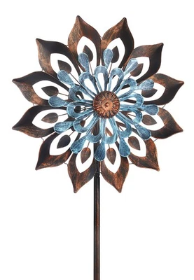 Windrad Windspiel Gartenstecker Gartendekoration Dekostecker FLORA - aus Metall - Bild 1 von 4